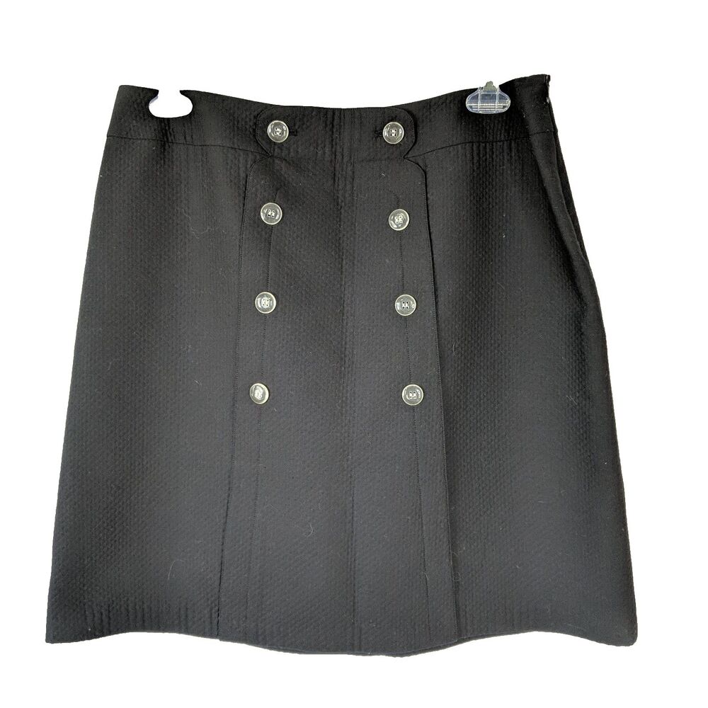 J McLaughlin Dillard's Black Nautical Button Skirt Women Size Medium Pointe